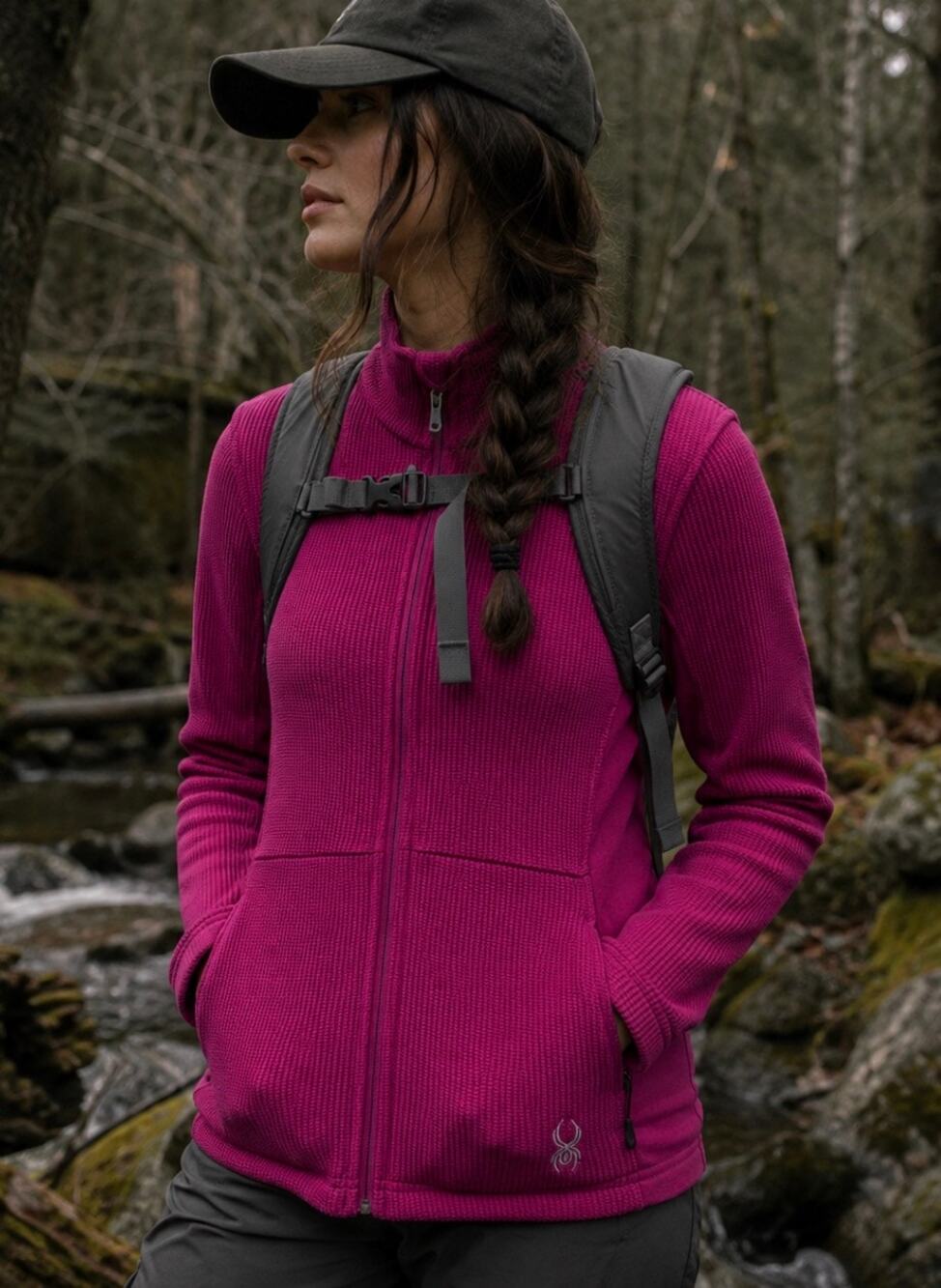 Spyder Core Sweater Full Zip Fleece Jacket Pink Magenta outdoor Gorpcore ski M